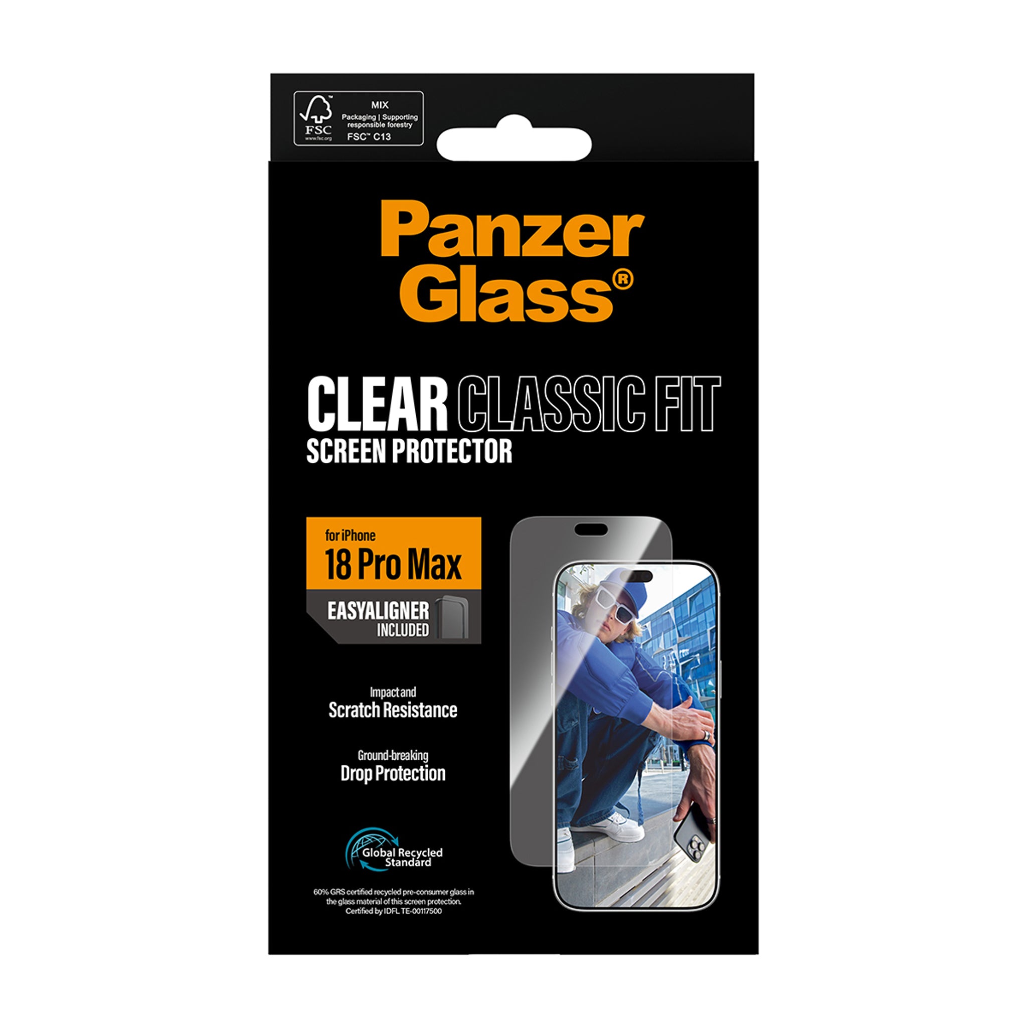 PanzerGlass® Screen Protector iPhone 18 Pro Max | Classic fit w. EasyAligner